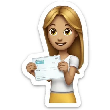 girl put her hand on her check sticker