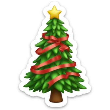 Christmas tree with ribbon  sticker
