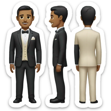 groom full body, short dark hair, tan skin, big head sticker