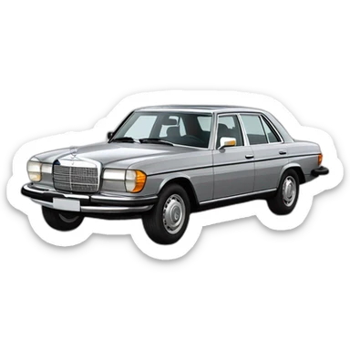chrome 70s mercedes-benz sticker