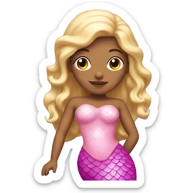 Pink blonde mermaid sticker