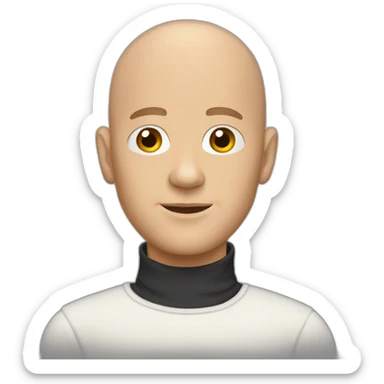 Bald white man with turtleneck sticker