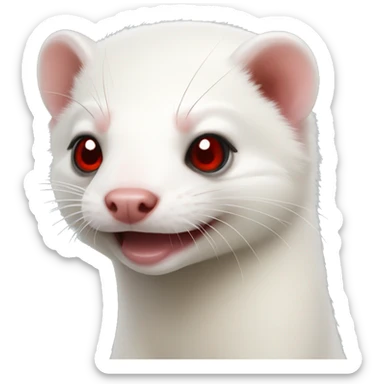 Red eyed White ferret sticker
