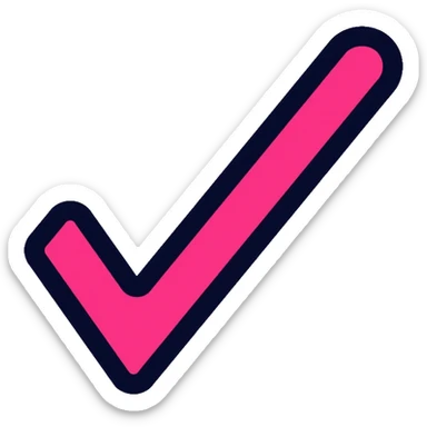 hot pink checkmark sticker