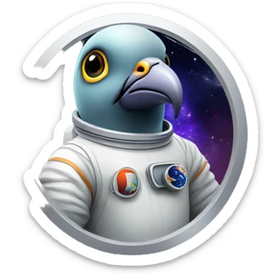 pigeon astronaut in space sticker