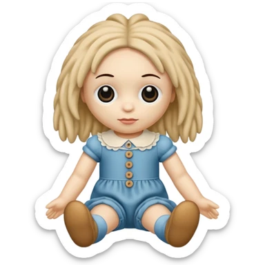 rag doll with button eyes sticker