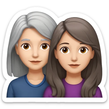 2 Frauen, die sich lieben davon 1 grauhaarig, 1 braunhaarig, lange Haare sticker