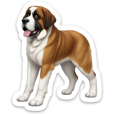 Saint Bernard with one all white ear  sticker