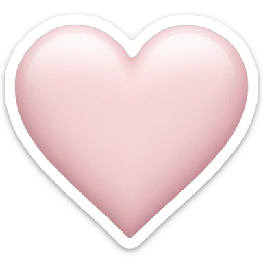 Light pink heart, powder pink shade sticker