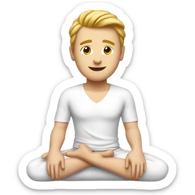 Back ned yoga male white sticker