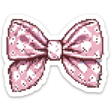 pink bow with white polka dots sticker