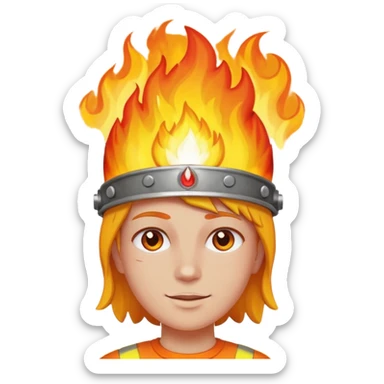 🙂🔥 cobine the two put the fire on topp of the head nothing more nothing less, stop with the ai sticker