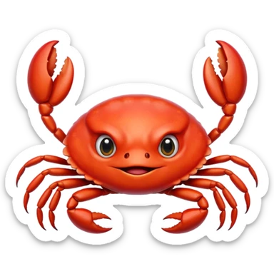 cute crab with big eyes and a smiling face, variation 2 sticker