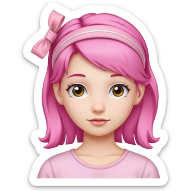 Pink hairband girl  sticker