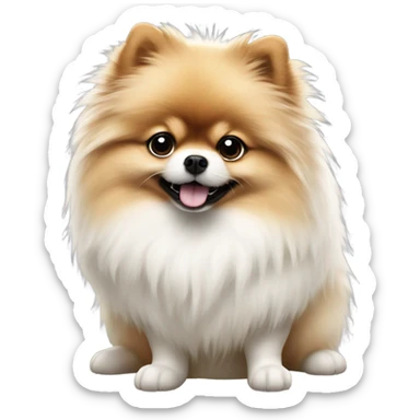 White with black spots Pomeranian  sticker