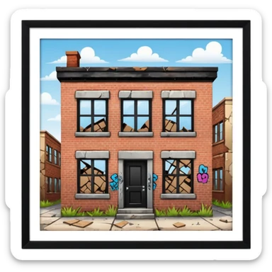 Abandoned building trap house sticker