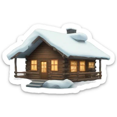 cabin in snow sticker