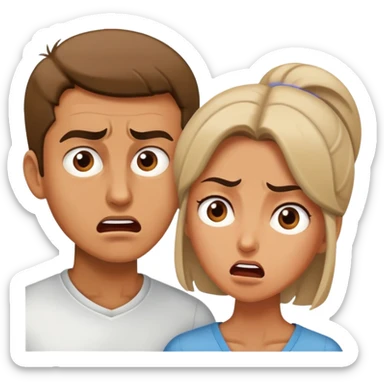 man and woman having an argument, expressive faces sticker