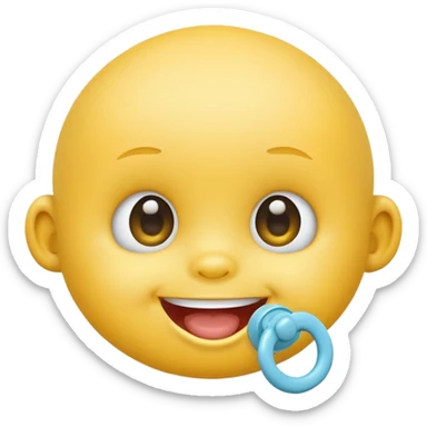 emoticon baby with sucker sticker
