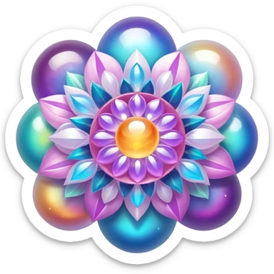Epic divine shiny legendary celestial flowery complex detailed iridescent gradients marbles aesthetic-scenery-Decorations sticker