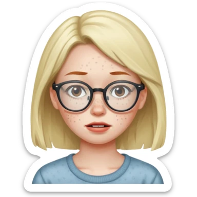 Ugly girl with glasses sticker