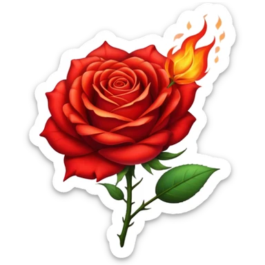Burning rose sticker