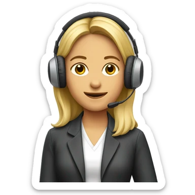 tv sportive girl reporter with headphone sticker