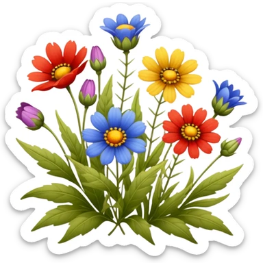 Vintage wildflowers  sticker