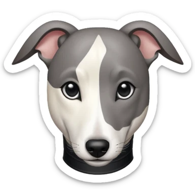 Whippet black with White Chest patch sticker