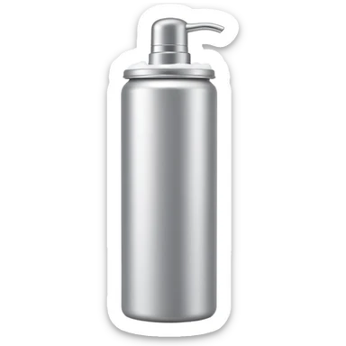 tall cylindrical canister with rounded plastic cap, pressurized shaving foam dispenser, smooth body, metallic or matte finish, clean silhouette, no branding, no foam, no extras, closed can, apple emoji style, soft lighting, subtle shadows, transparent background, emoji scale sticker