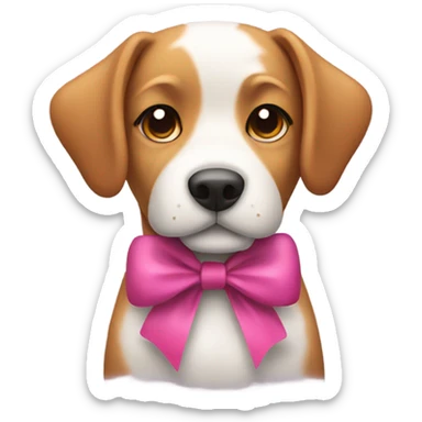 cute dog with a bow sticker