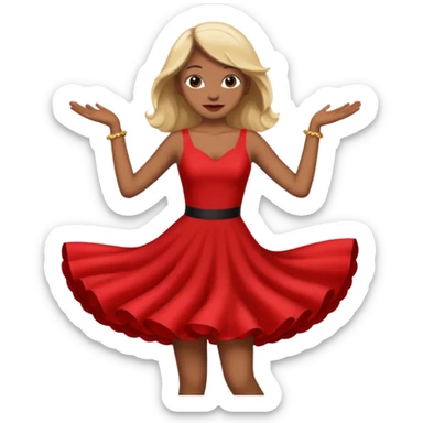 Person wearing a red dress dancing  sticker