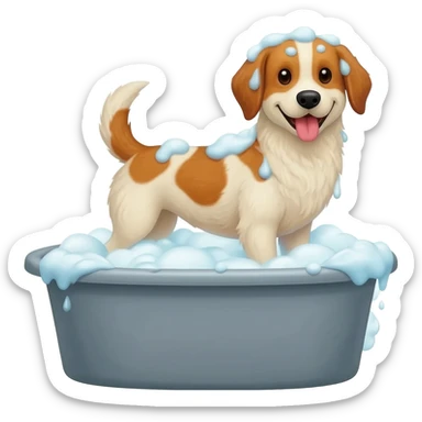 Chien qui prend un bain sticker