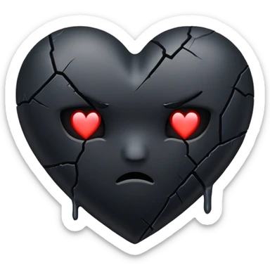 Black heart broken  sticker