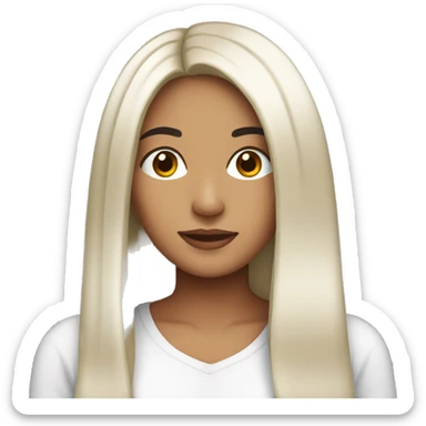 Latina with long black straight hair  sticker