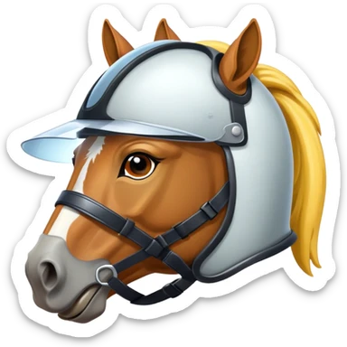 horse with helmet sticker