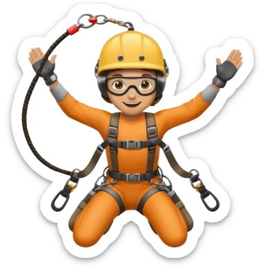 extreme sports lover face bungee jumping sticker