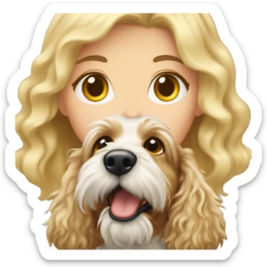 Blonde girl with aussiedoodle sticker