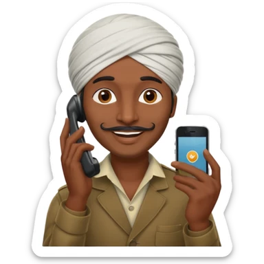 generate an indian cab driver calling on mobile sticker
