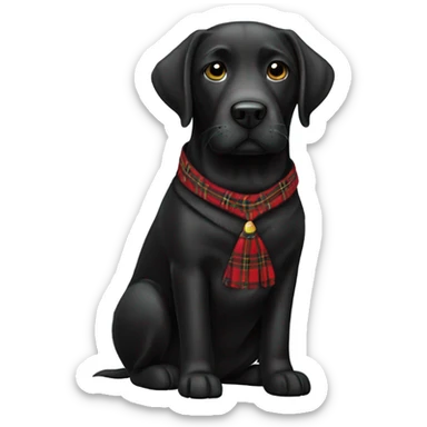 Black Labrador wearing a kilt sticker