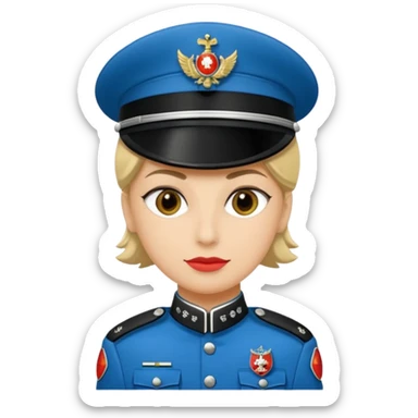 Un emoji di un carabiniere con il grado da carabiniere con uniforme nera sticker