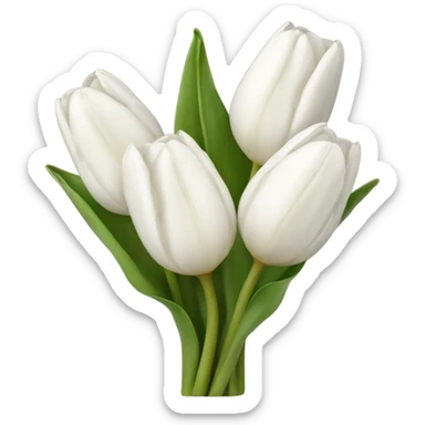 white tulip bouquet  sticker