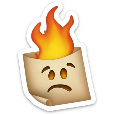 burning paper sticker