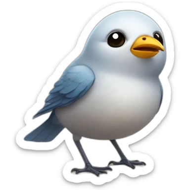 Small bird with a big big smile sticker