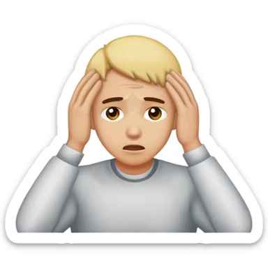 holding head in distress sticker