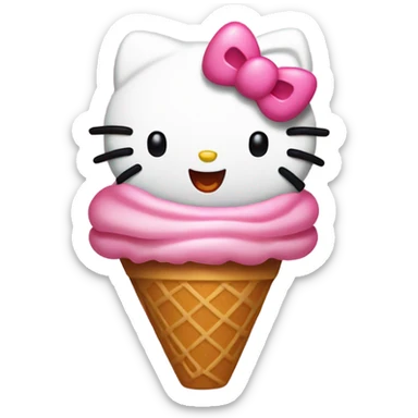 Hellokitty eating iccream sticker