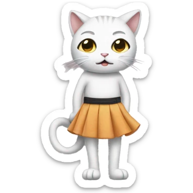 Crying cat with a skirt  sticker