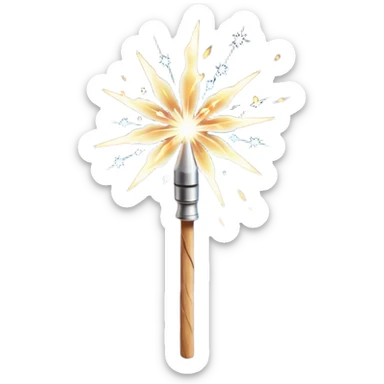 white sparkler on a stick sticker