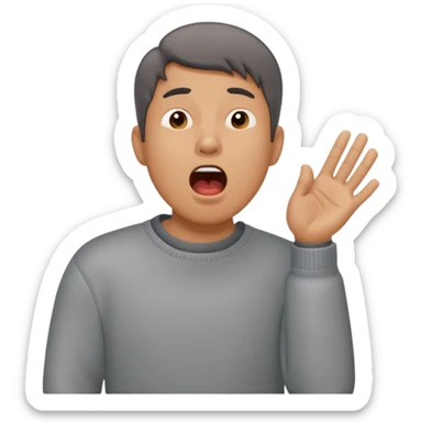 yawning man in sweater sticker