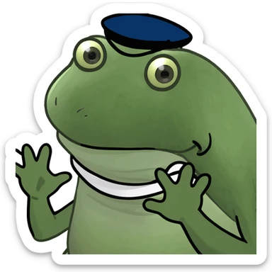 Make the Bufo frog look even more surprised, with bulging eyes, mouth extremely open, and hands raised in shock, no background. sticker